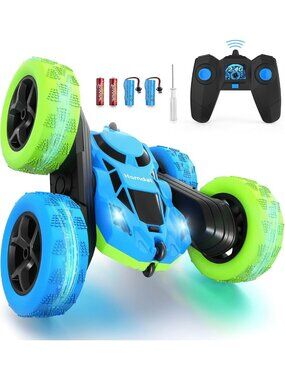 360° Rotating Double-Sided Remote Control Car, LED Lights, 4WD Rechargeable Toy